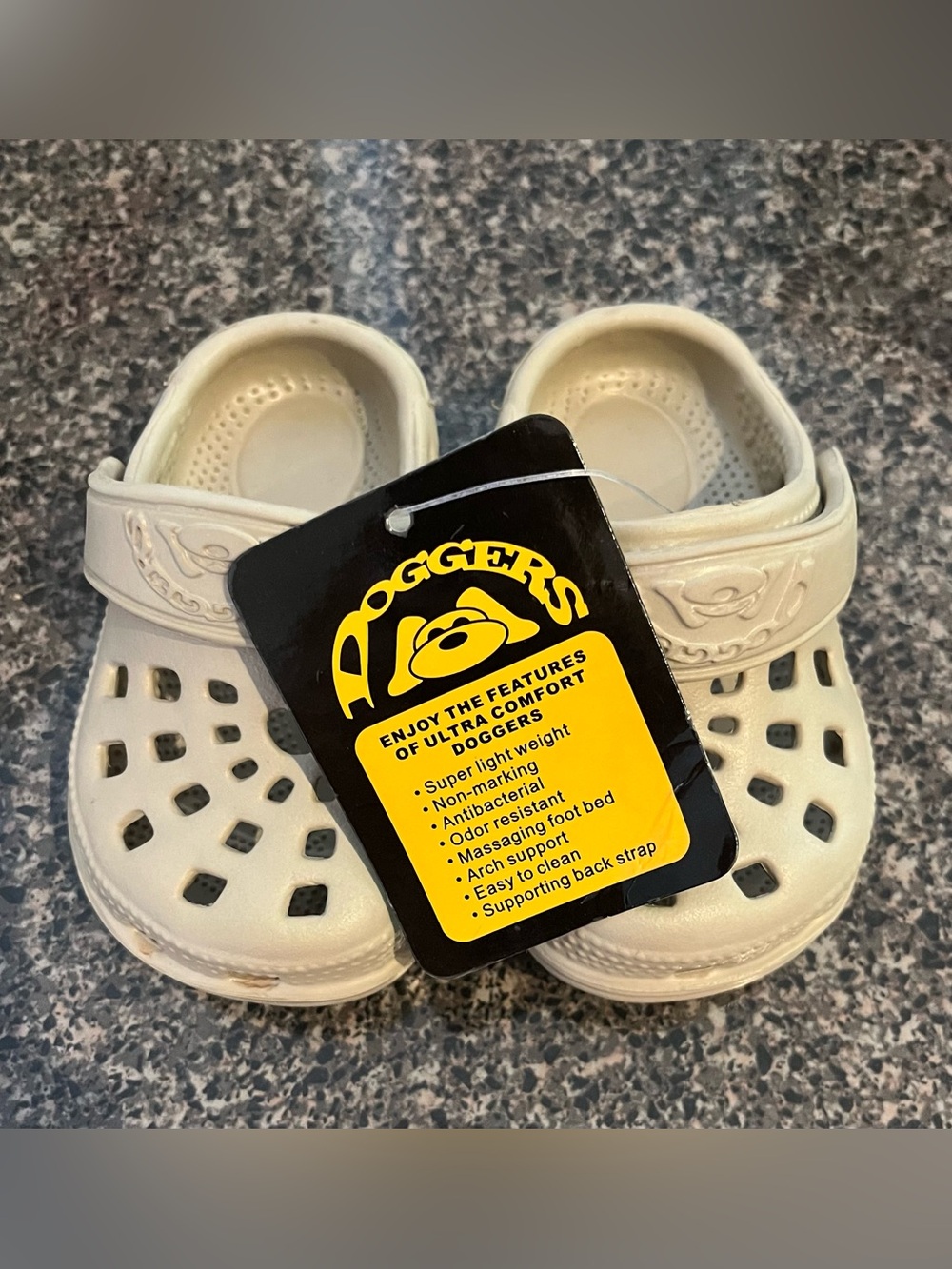 Kids Cream Slip-On Clogs with Back Strap